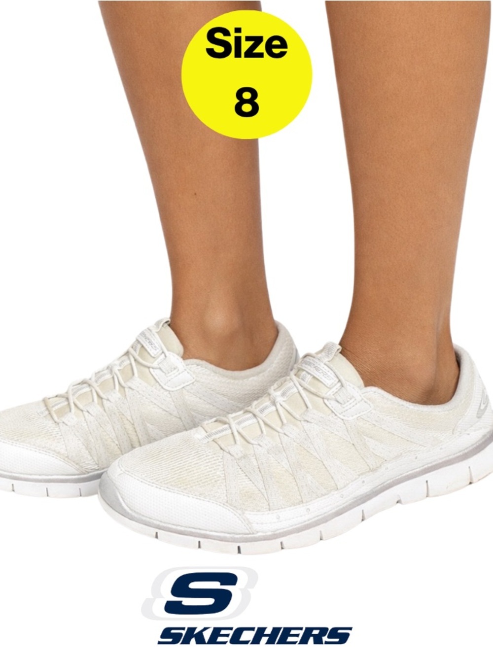 SKECHERS 🤍 Women's Slip-On Athletic Sneakers, Memory Foam (Size 8)